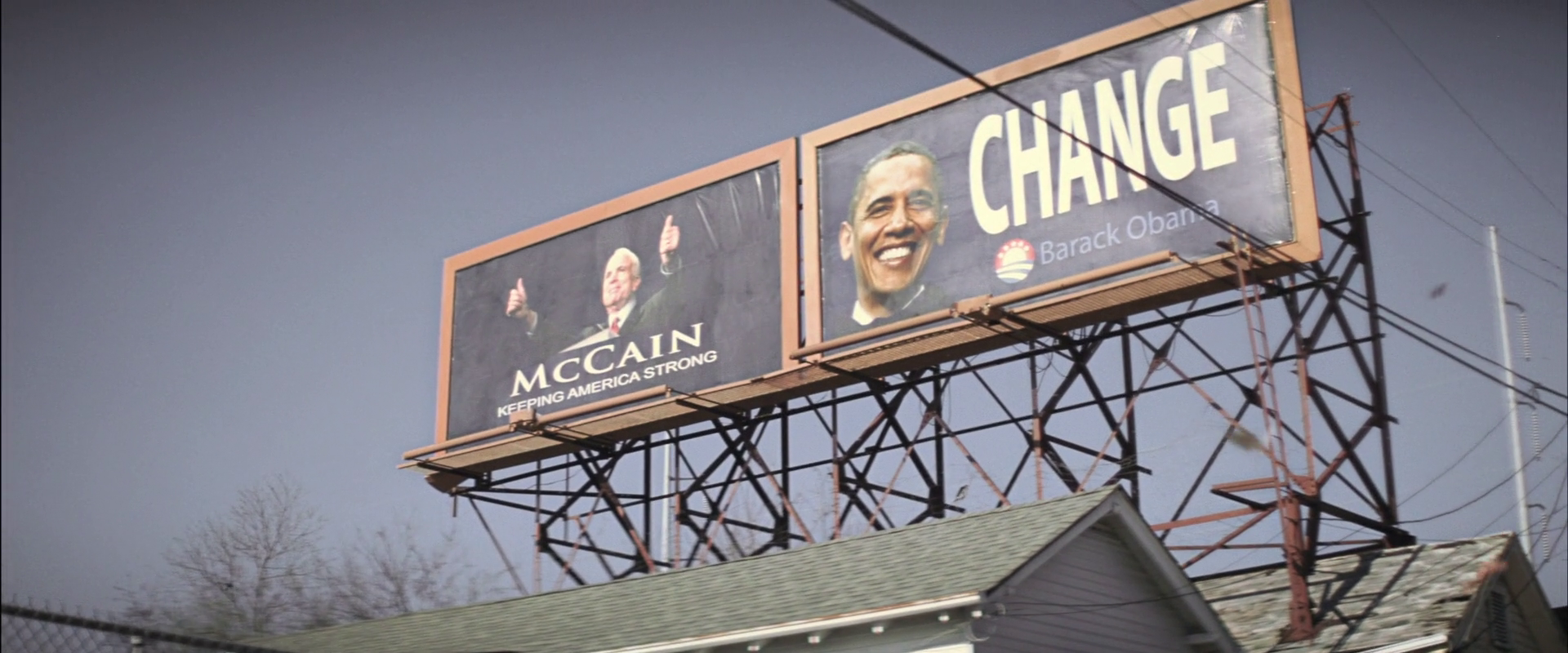 Obama/McCain billboards in Killing Them Softly