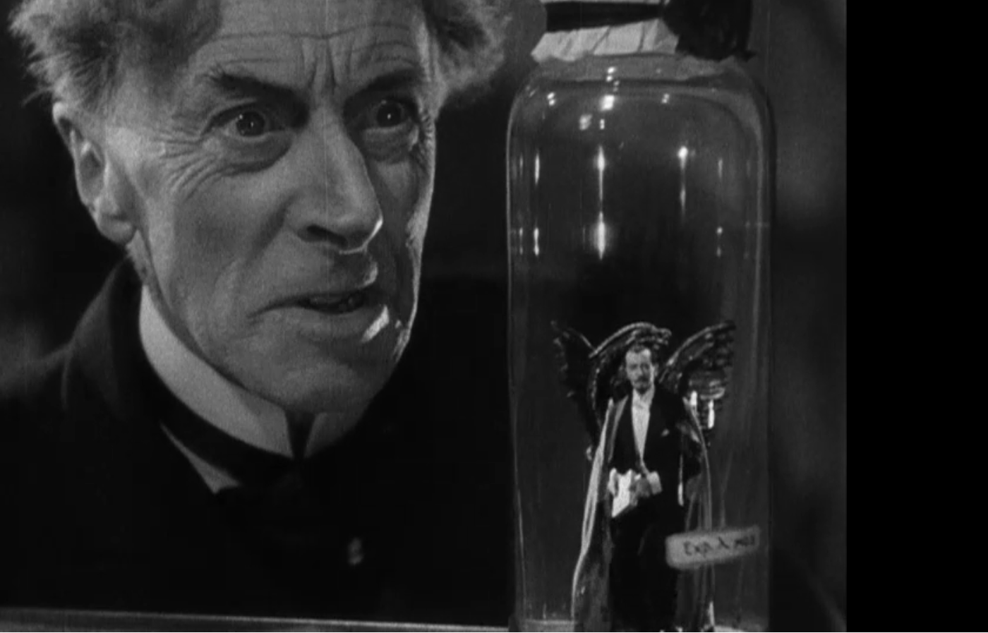 Dr. Pretorius and a homunculus in Bride of Frankenstein