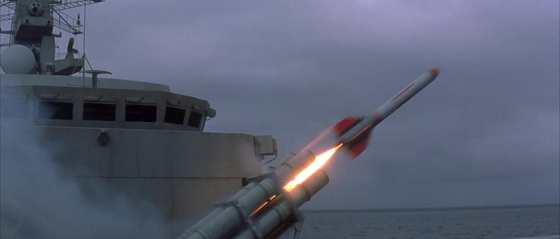 Phallic rockets firing in James Bond Tomorrow Never Dies
