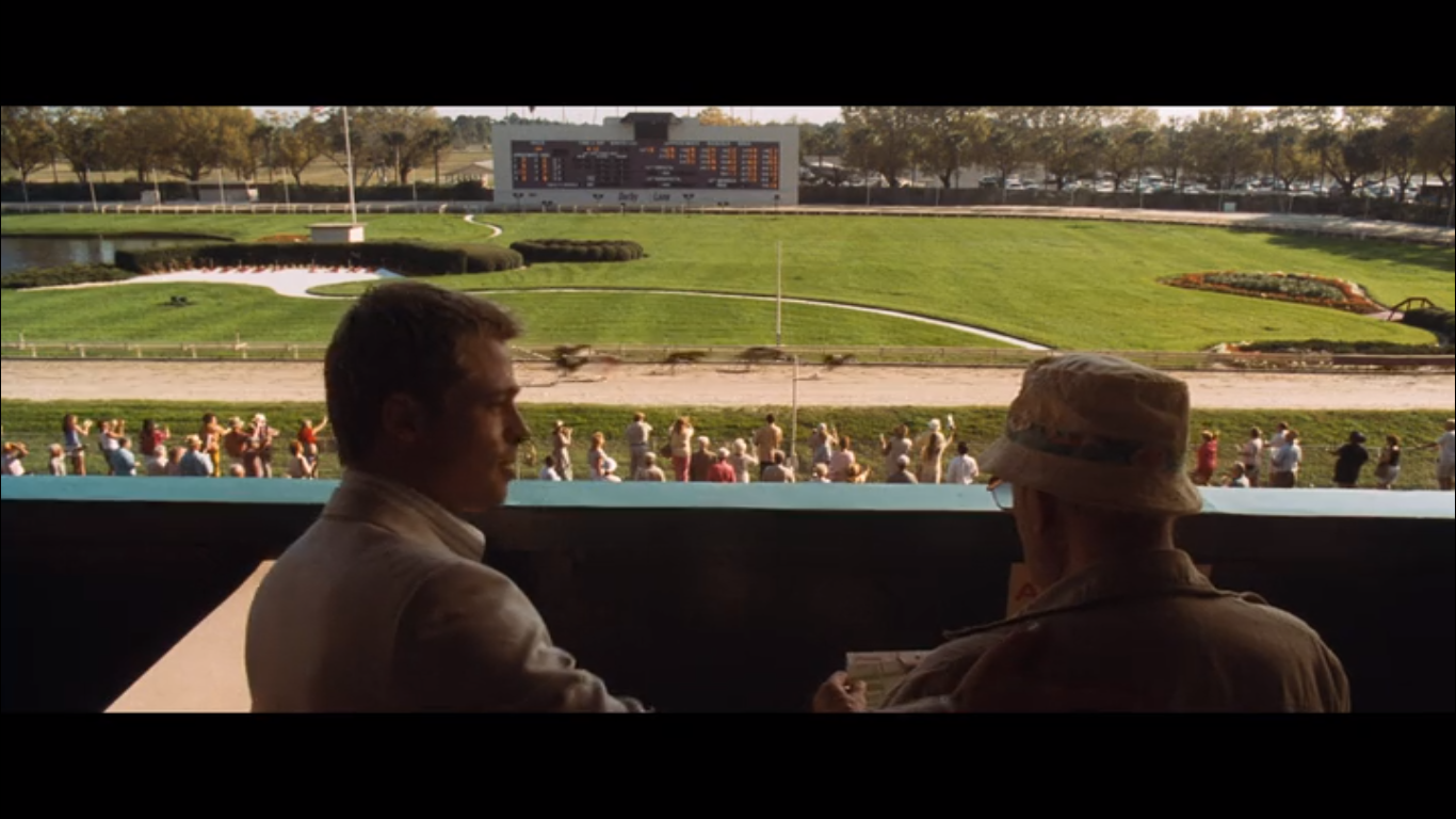 Brad Pitt and Carl Reiner at the dog track in Ocean's Eleven